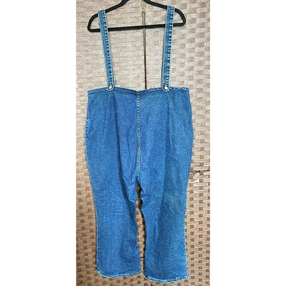 Cropped Flare Leg Suspender Jeans- Size 20 - Picture 3 of 3